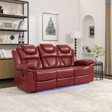 Load image into Gallery viewer, Home Theater Seating Manual Recliner Chair With Center Console And Led Light Strip For Living Room