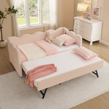 Load image into Gallery viewer, Gingham Daybed With USB Charging Port, Wave Shaped Design