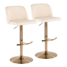Load image into Gallery viewer, Toriano - Contemporary Adjustable Barstool With Swivel With Rounded T Footrest (Set of 2)