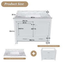 Load image into Gallery viewer, 43" Bathroom Vanity, Multi Functional Cabinet - White
