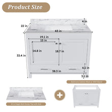 Load image into Gallery viewer, 43" Bathroom Vanity, Multi Functional Cabinet - White