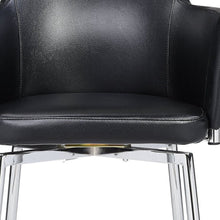 Load image into Gallery viewer, Upholstered Faux Leather Dining Chair With Arms - Black