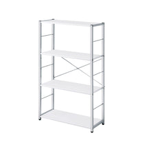 Load image into Gallery viewer, Four Tier Etagere Bookcase - White / Silver