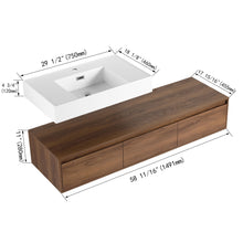 Load image into Gallery viewer, Modern Wall Mounted Bathroom Vanity With Resin Sink And Soft Close Drawer
