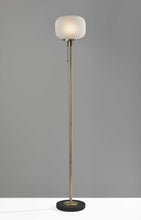 Load image into Gallery viewer, Torchiere Floor Lamp With White Globe Shade - Black