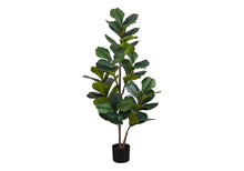 Load image into Gallery viewer, 49" Tall, Artificial Plant, Fiddle Tree, Indoor, Faux, Fake, Floor, Greenery, Potted, Real Touch, Decorative - Green / Black
