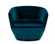 Load image into Gallery viewer, Velvet Solid Color Barrel Chair - Dark Teal And Black