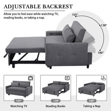 Load image into Gallery viewer, Pull-Out 2 Seat Modern Sleeper Sofa With 2 Throw Pillows And USB Ports