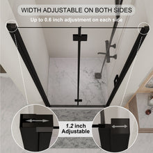 Load image into Gallery viewer, Semi Frameless Bifold Pivot Shower Door, Reversible Installation
