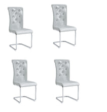 Load image into Gallery viewer, Faux Leather Metal Dining Side Chairs (Set of 2) - Gray / Silver