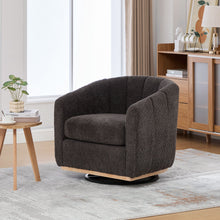 Load image into Gallery viewer, Swivel Upholstered Barrel Chair With Metal Base