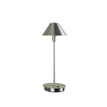 Load image into Gallery viewer, Metal Bedside Table Lamp With Silver Cone Shade - Silver