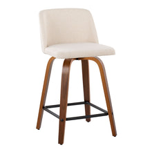 Load image into Gallery viewer, Toriano - Mid Century Modern Fixed Height Counter Stool With Swivel & Square Footrest (Set of 2)