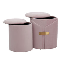 Load image into Gallery viewer, Dahlia - Contemporary / Glam Nesting Ottoman Set