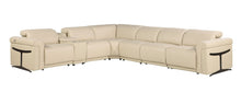 Load image into Gallery viewer, Italian Leather Modular L Shaped Seven Piece Corner Sectional With Console - Beige
