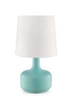 Load image into Gallery viewer, Metal Bedside Table Lamp With White Shade - Blue
