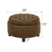 Load image into Gallery viewer, Storage Round Footstool Table Ottoman