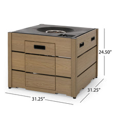 Load image into Gallery viewer, Rustic Style Outdoor Square Propane Fire Pit, 40,000 Btu