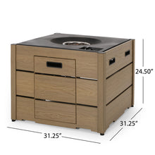 Load image into Gallery viewer, Rustic Style Outdoor Square Propane Fire Pit, 40, 000 Btu