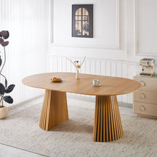 Load image into Gallery viewer, Extendable Pedestal Multifunctional Dining Table - Oak