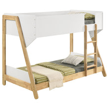 Load image into Gallery viewer, Fjord - Twin Over Twin Bunk Bed, Fits Standard Mattresses - White / Natural