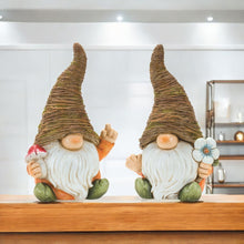 Load image into Gallery viewer, Poly Standing Gnome Tabletop Sculpture (Set of 2) - Brown