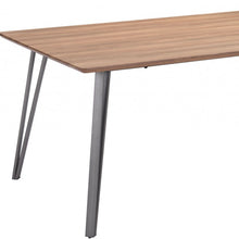 Load image into Gallery viewer, 79" Wood And Steel Dining Table - Brown / Gray
