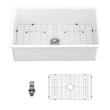 Load image into Gallery viewer, Elegant Farmhouse Apron Front Ceramic Single Bowl, Kitchen Basin