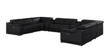 Load image into Gallery viewer, Leather Modular U Shaped Ten Piece Corner Sectional With Console - Battleship Gray