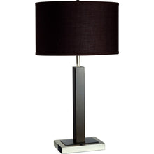 Load image into Gallery viewer, Polyresin Table Lamp With Brown Classic Drum Shade - Black