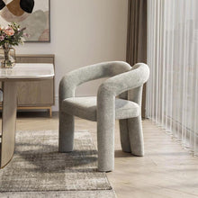 Load image into Gallery viewer, Boucle Partially Open Back Dining Arm Chair - Dark Gray