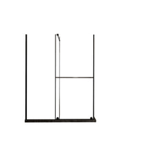 Load image into Gallery viewer, Glass Shower Door, Shower Sliding Door Walk In Shower Screen Dual Usage, 1 / 4" Thick Glass Panel With Stainless Steel Handle, Supporting Bar - Black