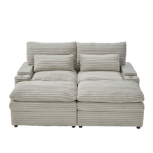 Load image into Gallery viewer, Convertible Loveseat Sofa With Storage, USB Ports, Cup Holders
