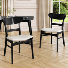 Load image into Gallery viewer, Dining Chairs With Upholstered Seat (Set of 2) - Black / Light Beige