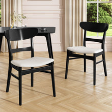 Load image into Gallery viewer, Mid Century Dining Chairs With Cushioned Seats And Wood Frame (Set of 2)