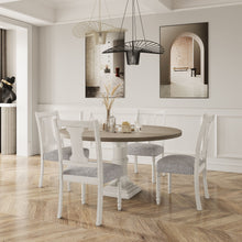 Load image into Gallery viewer, Tannen - Round 5 Piece Dining Table (Set of 5) - White And Gray
