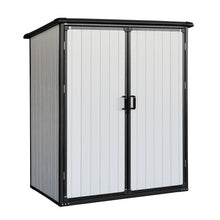 Load image into Gallery viewer, 5X3Ft Outdoor Storage Shed Waterproof Resin Cabinet With Lockable Doors For Bikes And Patio Furniture - Black