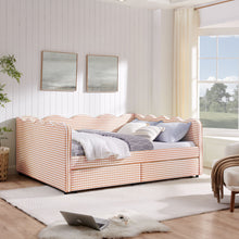 Load image into Gallery viewer, Gingham Daybed With USB Charging Port, Wave-Shaped Design