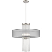 Load image into Gallery viewer, 33'' Four-Light Dimmable Chandelier With Shades - Nickel