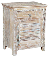 Load image into Gallery viewer, 24" x 18" x 30" One Drawer Shutter Solid Wood Nightstand - Distressed White