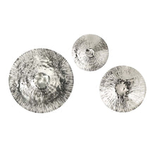 Load image into Gallery viewer, Textured Oversized Disc, Wall Decor For Living Room (Set of 3) - Silver