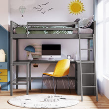 Load image into Gallery viewer, Loft Bed With Shelves With Desk