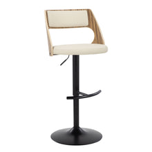 Load image into Gallery viewer, Cecina - Contemporary Adjustable Barstool With Swivel With Rounded T Footrest (Set of 2) - Black / Zebra / Cream