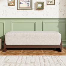 Load image into Gallery viewer, Bench With Thick Soft Cushions For 3 People - Brown / Beige