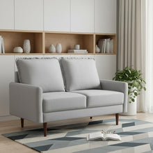Load image into Gallery viewer, Loveseat Velvet - Gray / Dark Brown