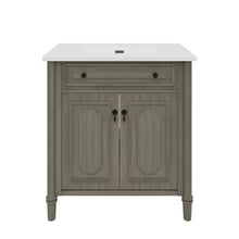 Load image into Gallery viewer, Vintage Bathroom Vanity With Sink, Rustic Cabinet With Soft Close Doors