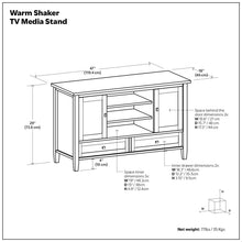 Load image into Gallery viewer, Warm Shaker - TV Media Stand Handcrafted