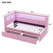 Load image into Gallery viewer, Upholstered Platform Bed With USB Ports And LED Belt