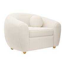 Load image into Gallery viewer, Boucle Arm Chair - White And Natural