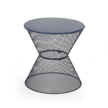 Load image into Gallery viewer, Zine - Outdoor Side Table With Hourglass Shaped And Iron Frame - Navy